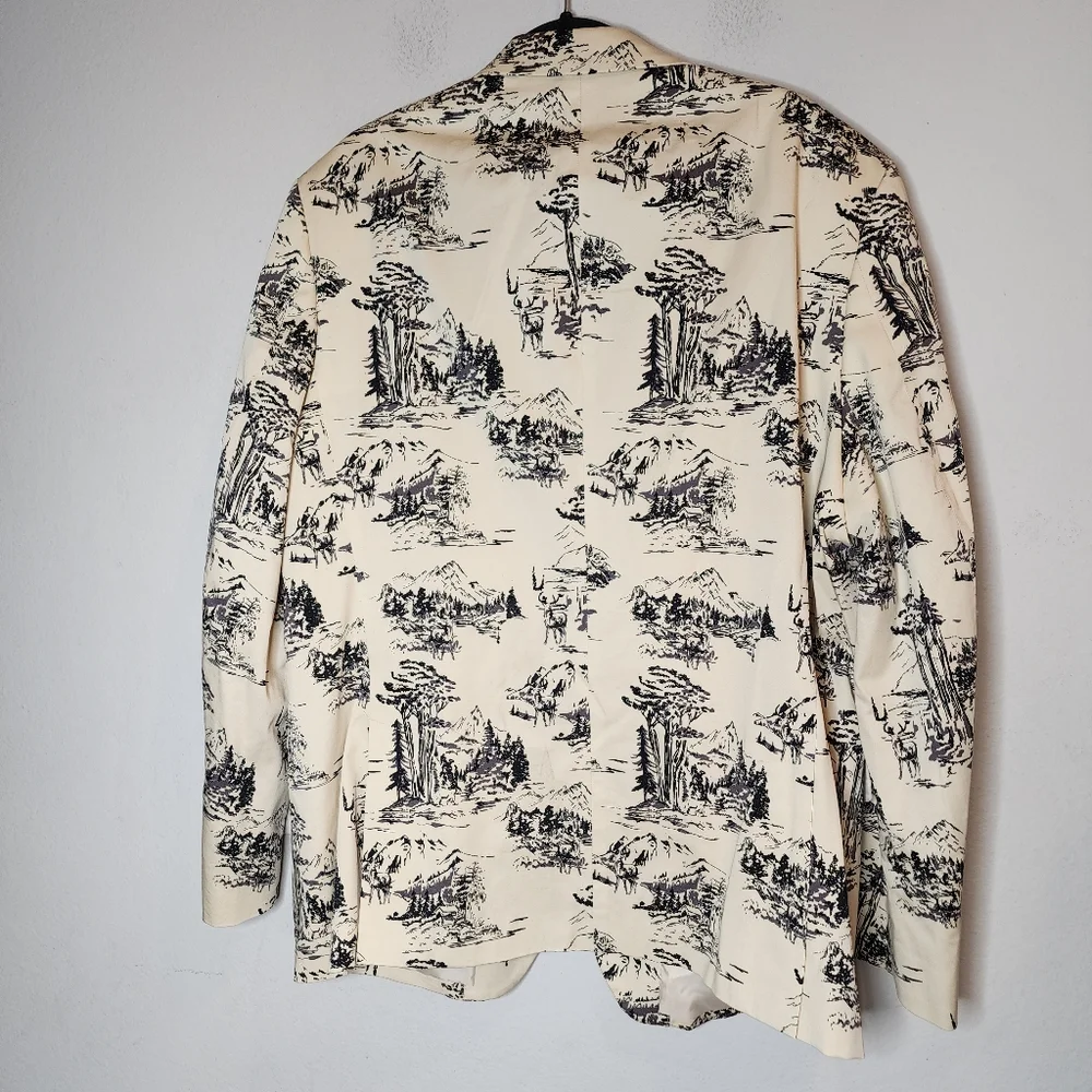 Macy's INC Deer Scene Tan Blazer Mens Size XXL Slim Hunter Outdoors - Picture 4 of 16